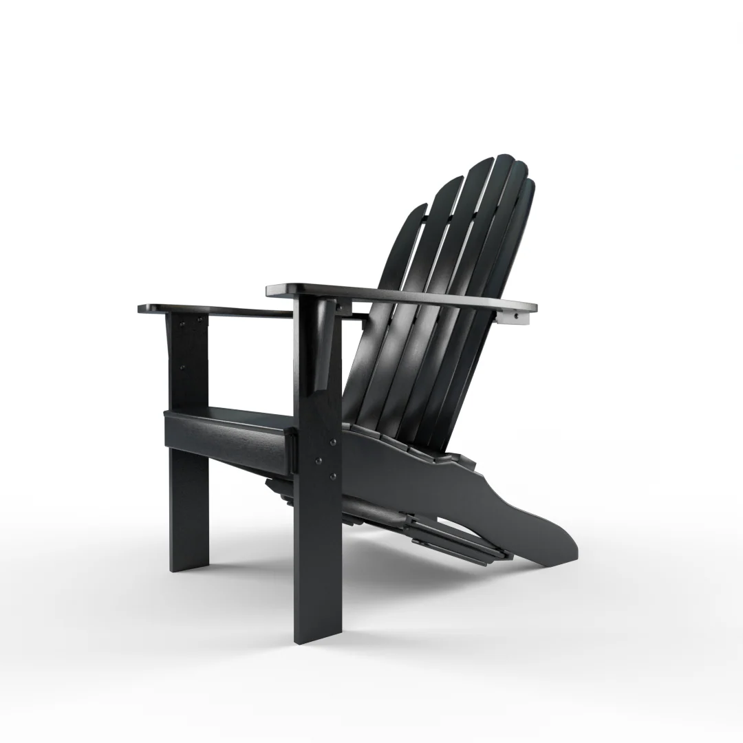 Moni Mahogany Wood Black Adirondack Chair FREE Tray Table - Image 21