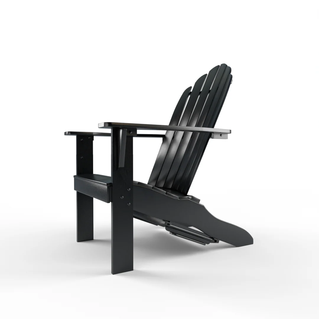 Moni Mahogany Wood Black Adirondack Chair FREE Tray Table - Image 22
