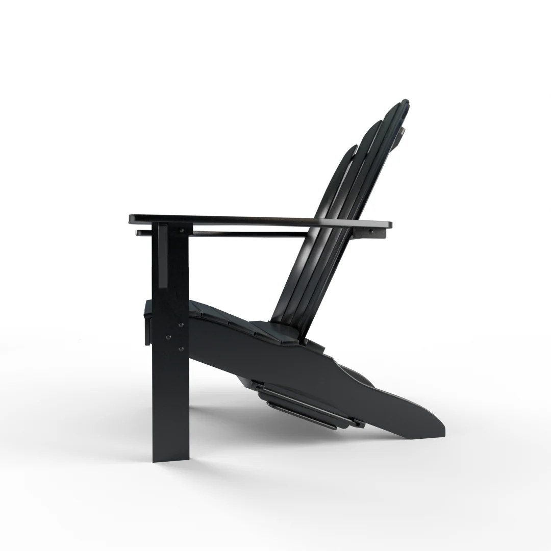 Moni Mahogany Wood Black Adirondack Chair FREE Tray Table - Image 24