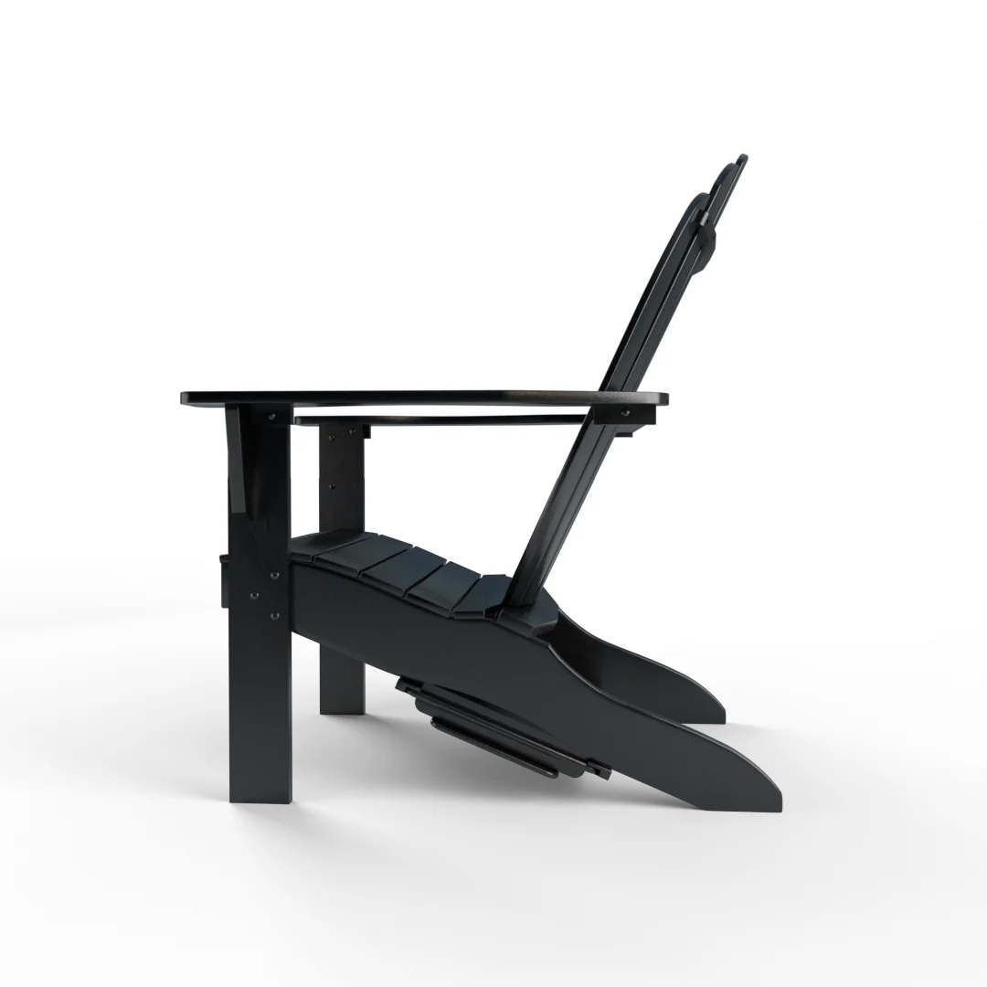 Moni Mahogany Wood Black Adirondack Chair FREE Tray Table - Image 26