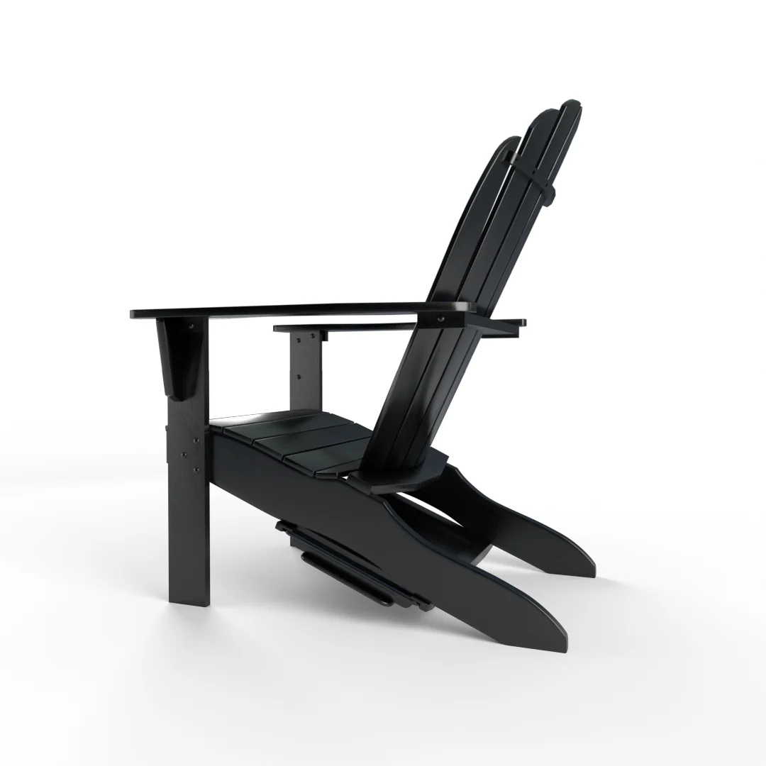 Moni Mahogany Wood Black Adirondack Chair FREE Tray Table - Image 28