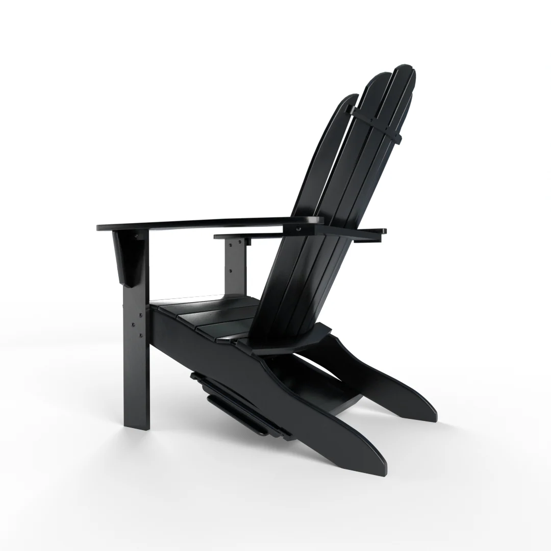 Moni Mahogany Wood Black Adirondack Chair FREE Tray Table - Image 29