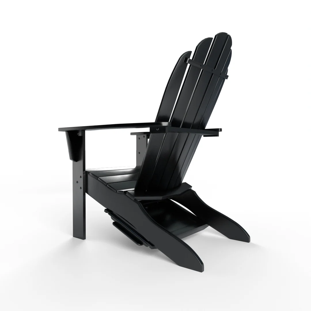 Moni Mahogany Wood Black Adirondack Chair FREE Tray Table - Image 30