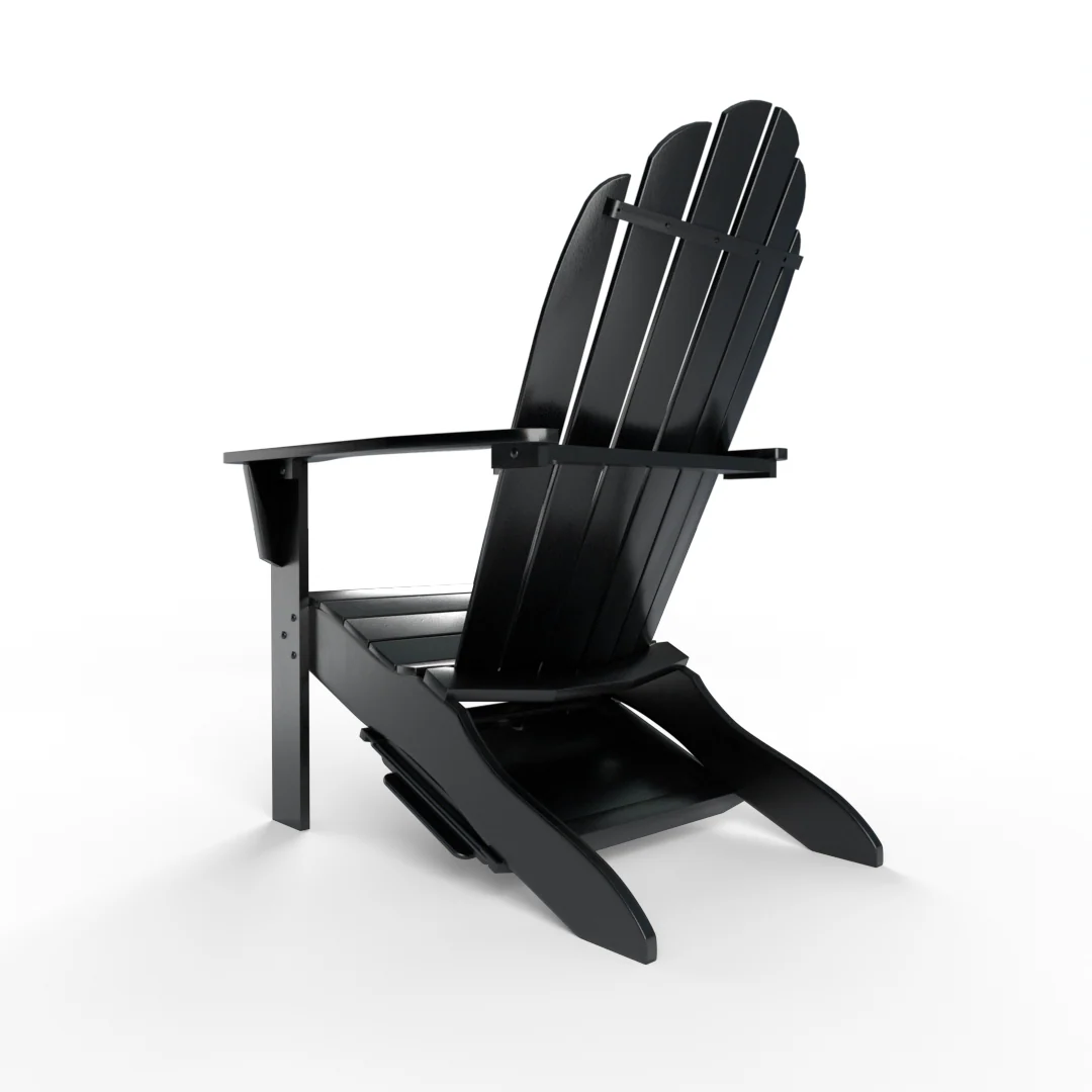 Moni Mahogany Wood Black Adirondack Chair FREE Tray Table - Image 31