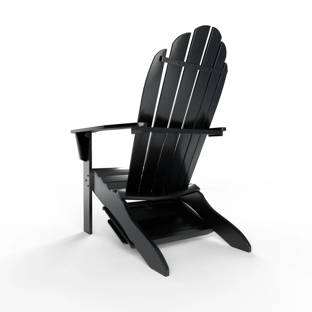 Moni Mahogany Wood Black Adirondack Chair FREE Tray Table - Image 32