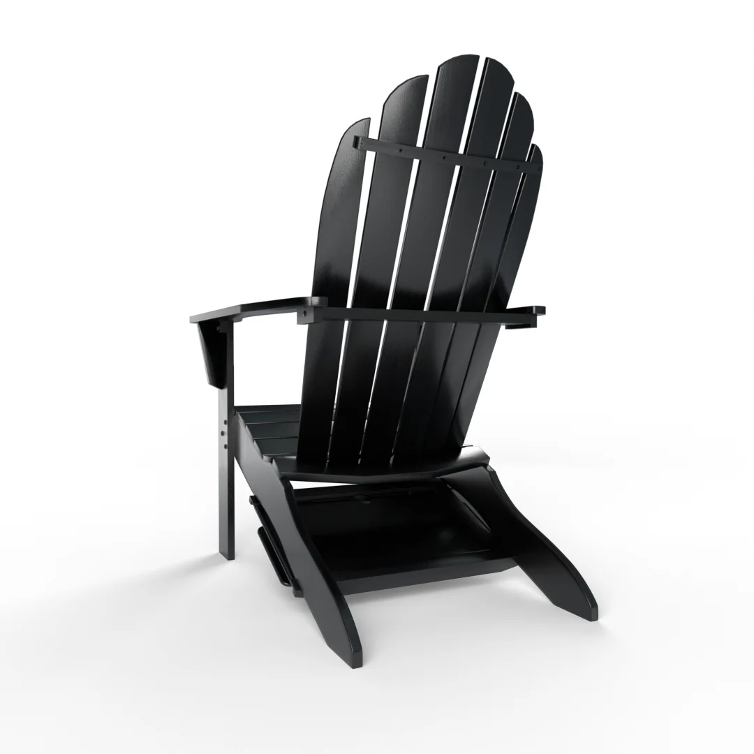 Moni Mahogany Wood Black Adirondack Chair FREE Tray Table - Image 33