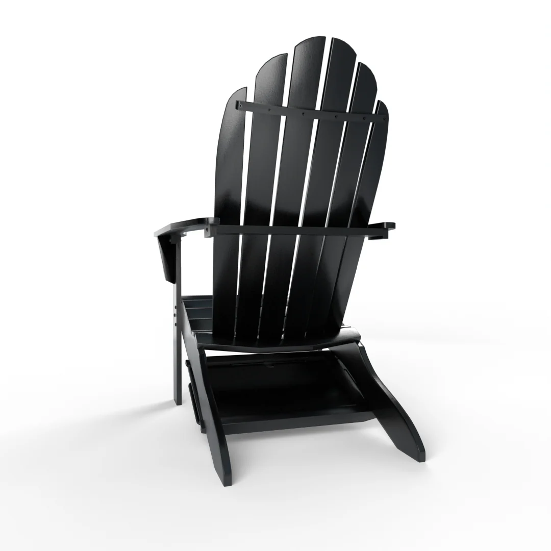 Moni Mahogany Wood Black Adirondack Chair FREE Tray Table - Image 34
