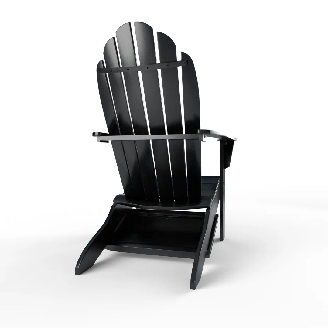 Moni Mahogany Wood Black Adirondack Chair FREE Tray Table - Image 38