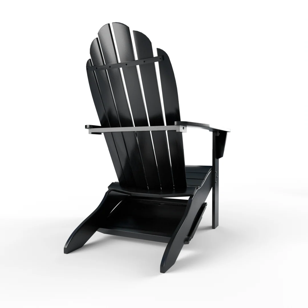Moni Mahogany Wood Black Adirondack Chair FREE Tray Table - Image 39