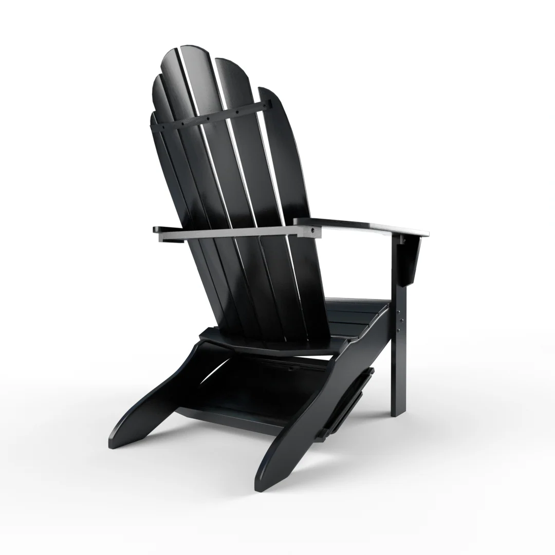 Moni Mahogany Wood Black Adirondack Chair FREE Tray Table - Image 40