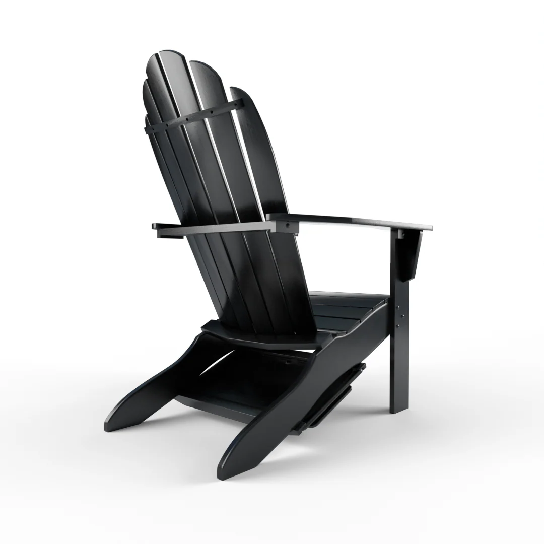 Moni Mahogany Wood Black Adirondack Chair FREE Tray Table - Image 41