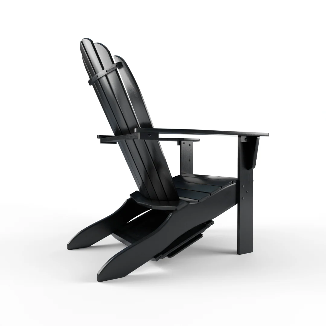 Moni Mahogany Wood Black Adirondack Chair FREE Tray Table - Image 43