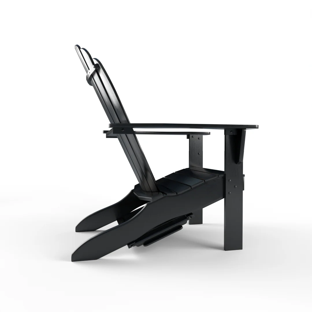 Moni Mahogany Wood Black Adirondack Chair FREE Tray Table - Image 45