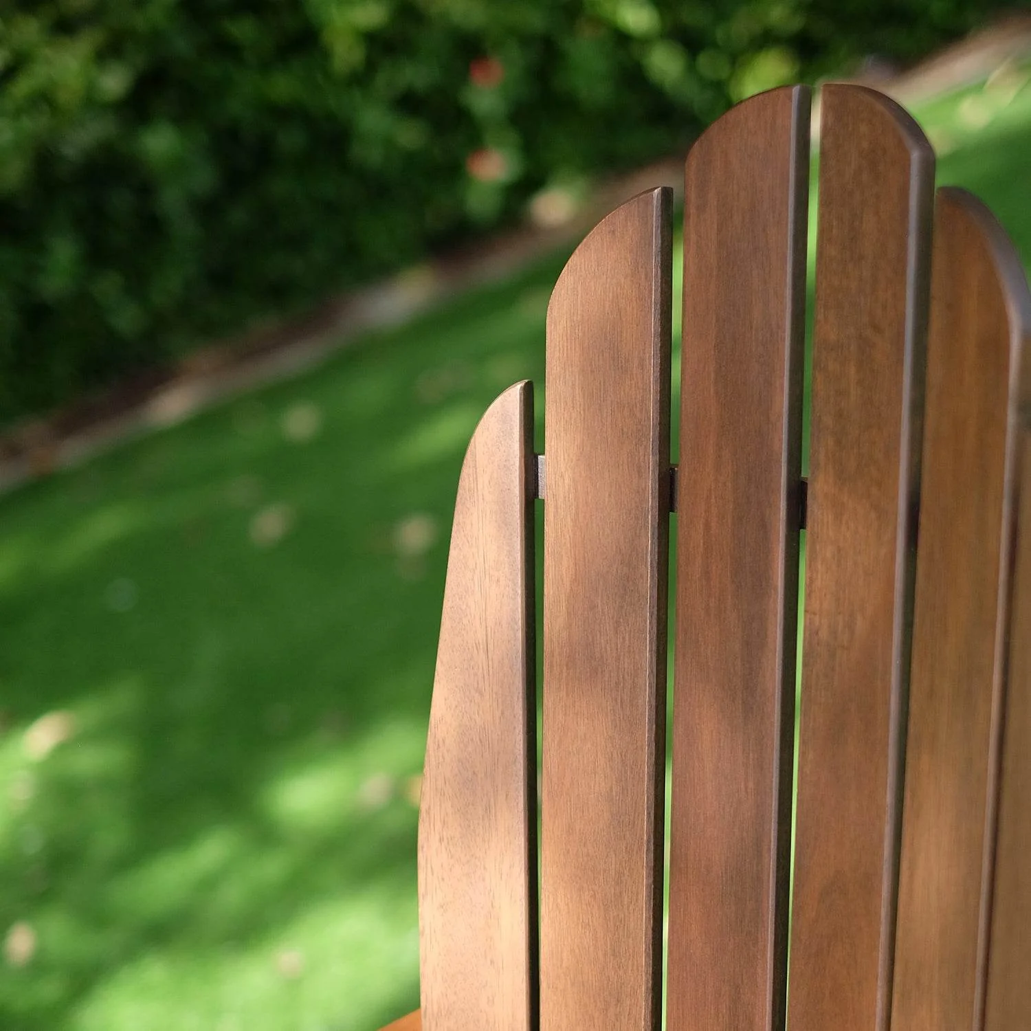 Moni Mahogany Wood Natural Brown Adirondack Chair FREE Tray Table - Image 11