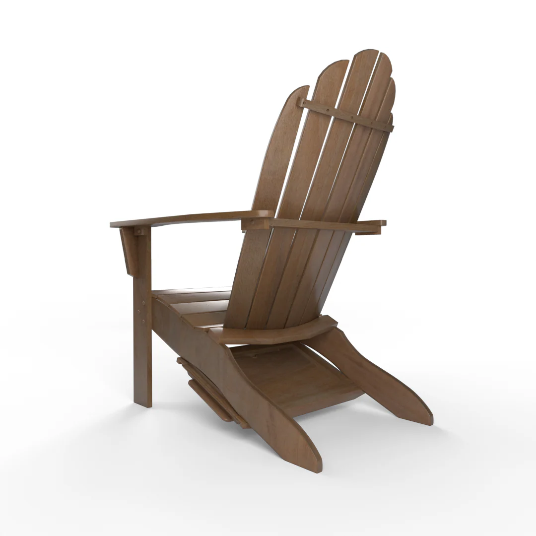 Moni Mahogany Wood Natural Brown Adirondack Chair FREE Tray Table - Image 30