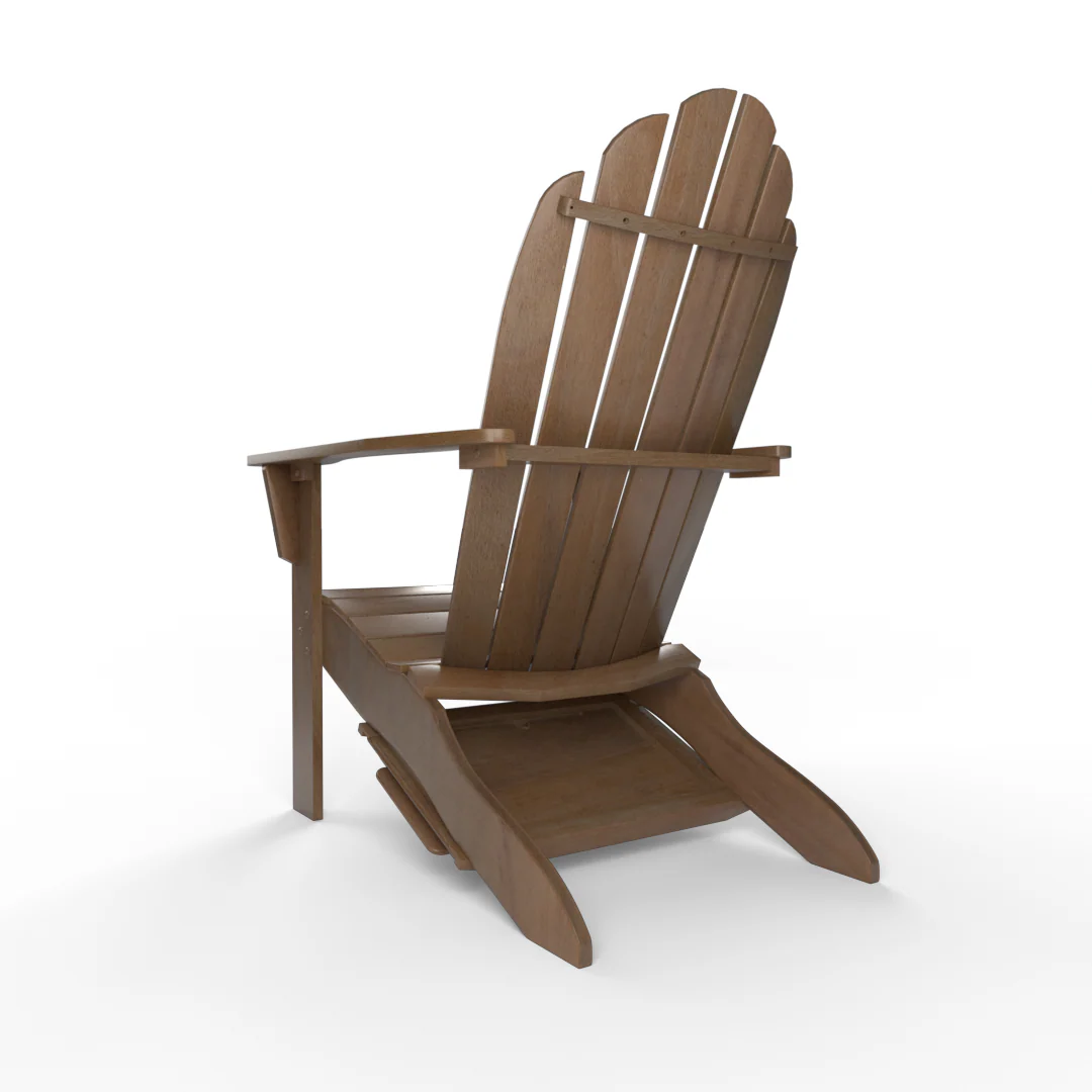 Moni Mahogany Wood Natural Brown Adirondack Chair FREE Tray Table - Image 31