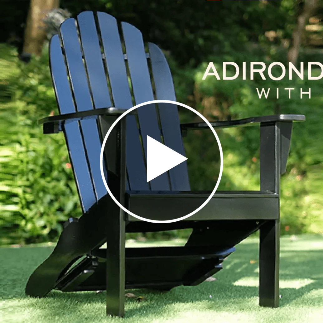 Moni Mahogany Wood Natural Brown Adirondack Chair FREE Tray Table - Image 5