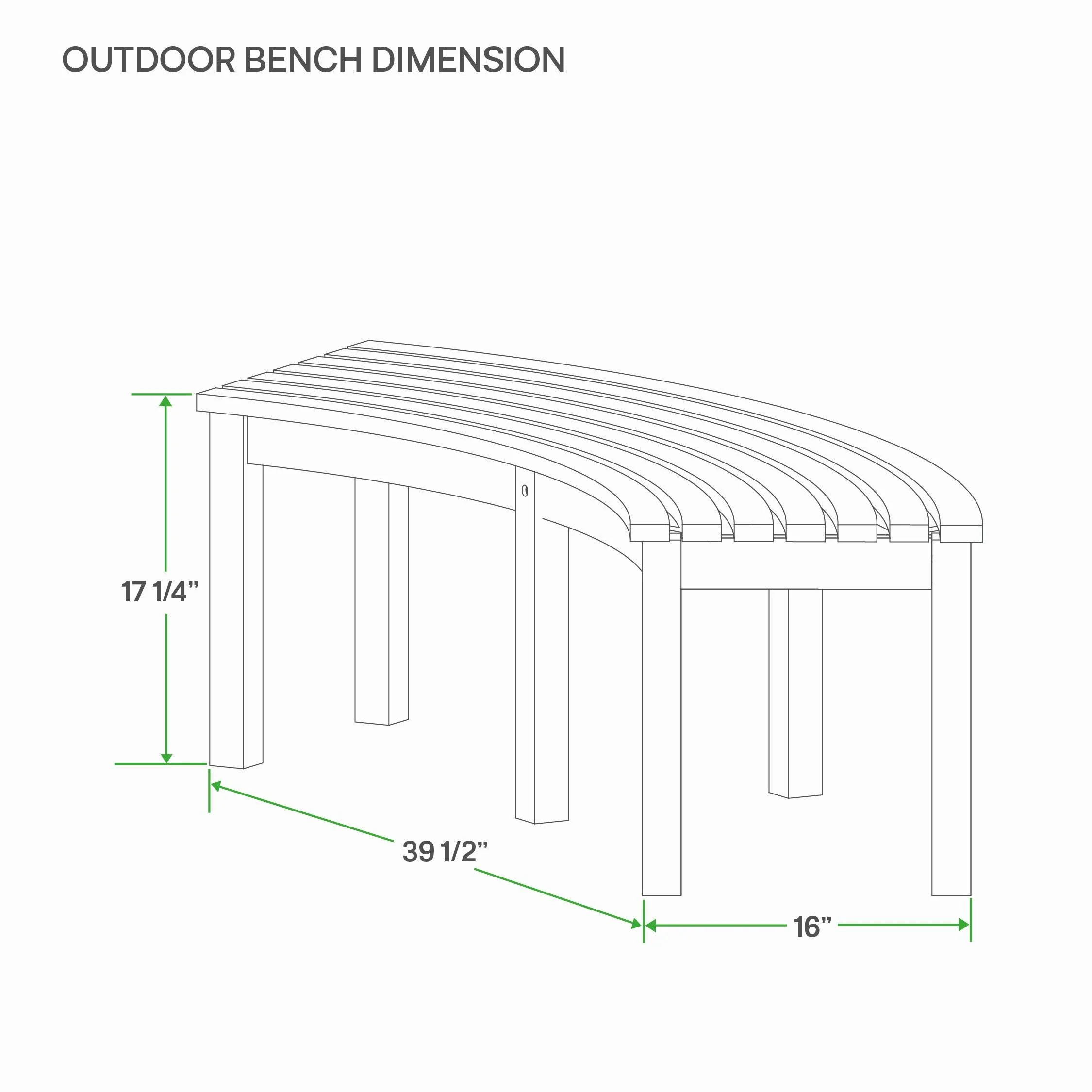 Moni Mahogany Wood Outdoor Curved Backless Bench - Image 7