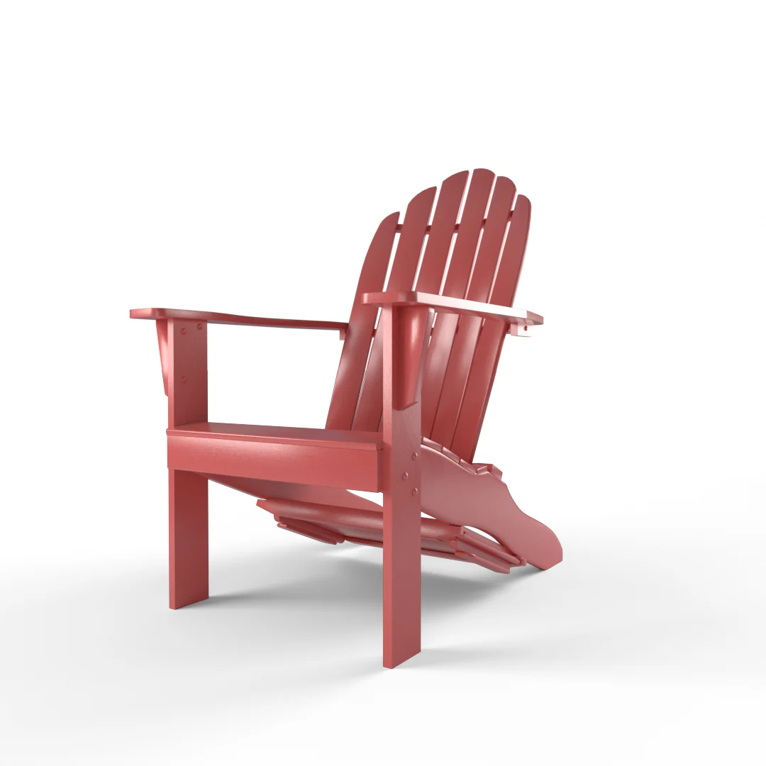 Moni Mahogany Wood Red Adirondack Chair FREE Tray Table - Image 16