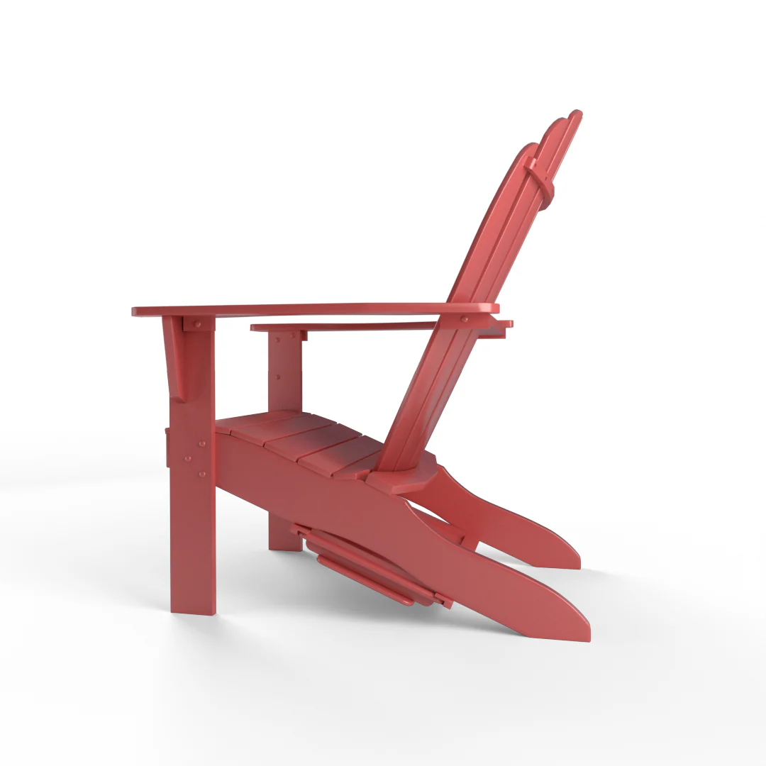 Moni Mahogany Wood Red Adirondack Chair FREE Tray Table - Image 24