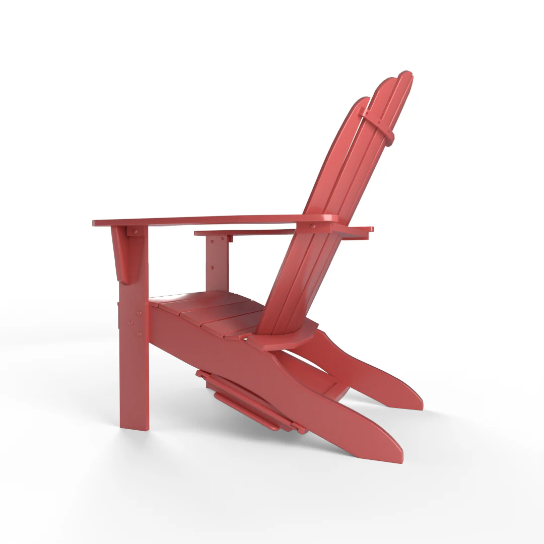 Moni Mahogany Wood Red Adirondack Chair FREE Tray Table - Image 25