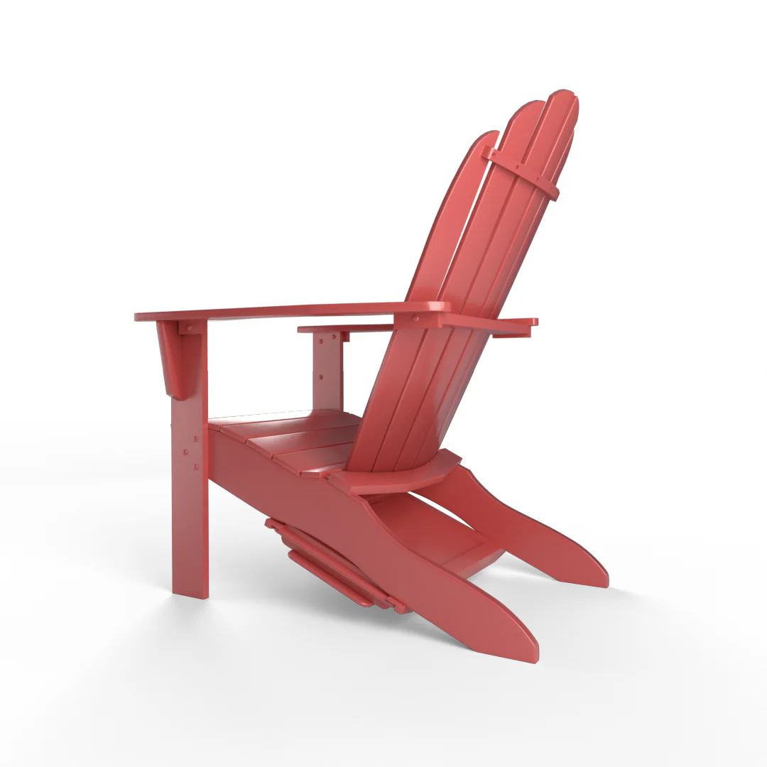 Moni Mahogany Wood Red Adirondack Chair FREE Tray Table - Image 26