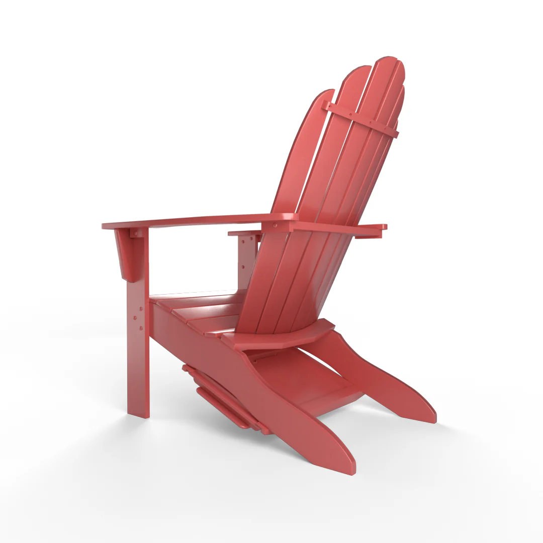 Moni Mahogany Wood Red Adirondack Chair FREE Tray Table - Image 27