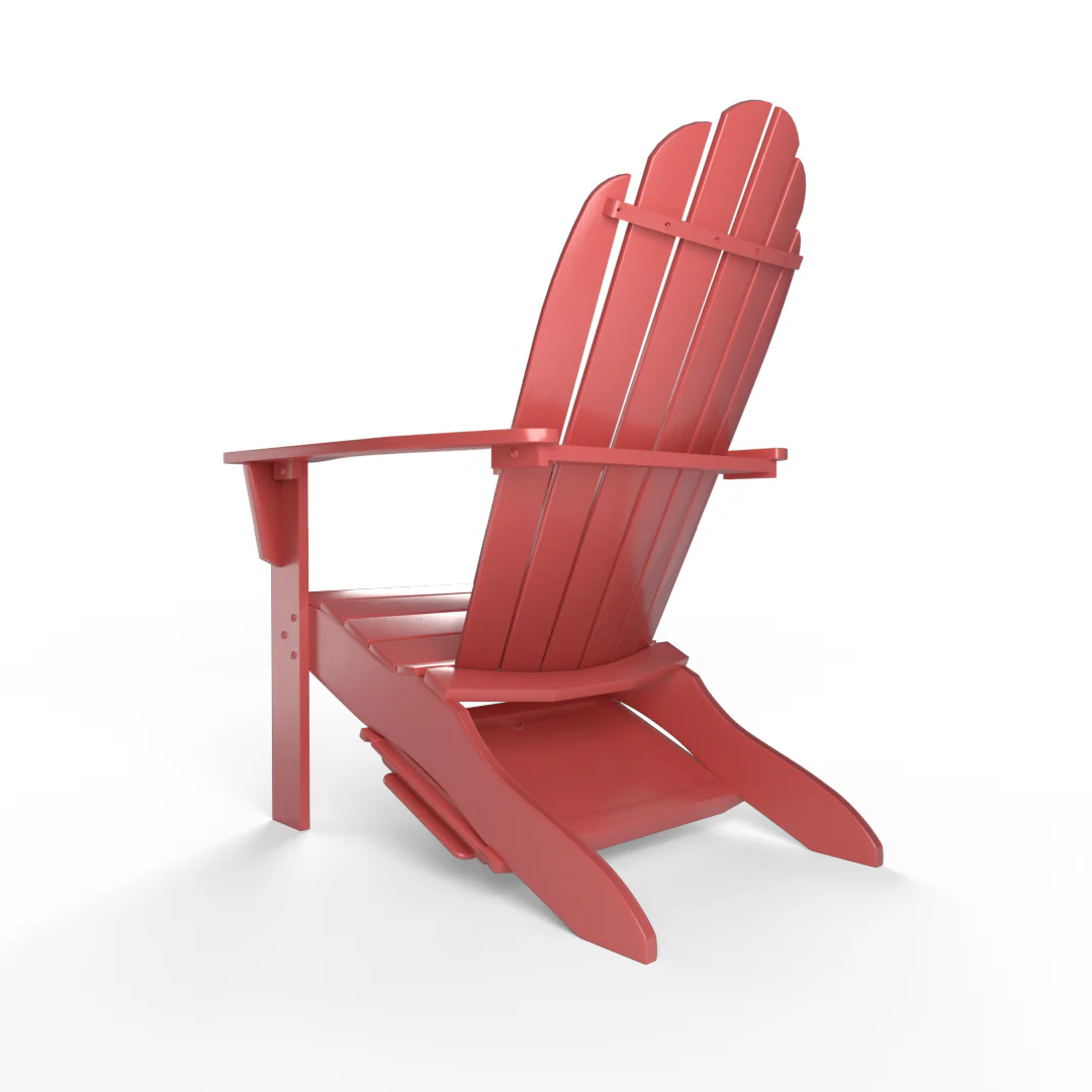 Moni Mahogany Wood Red Adirondack Chair FREE Tray Table - Image 28