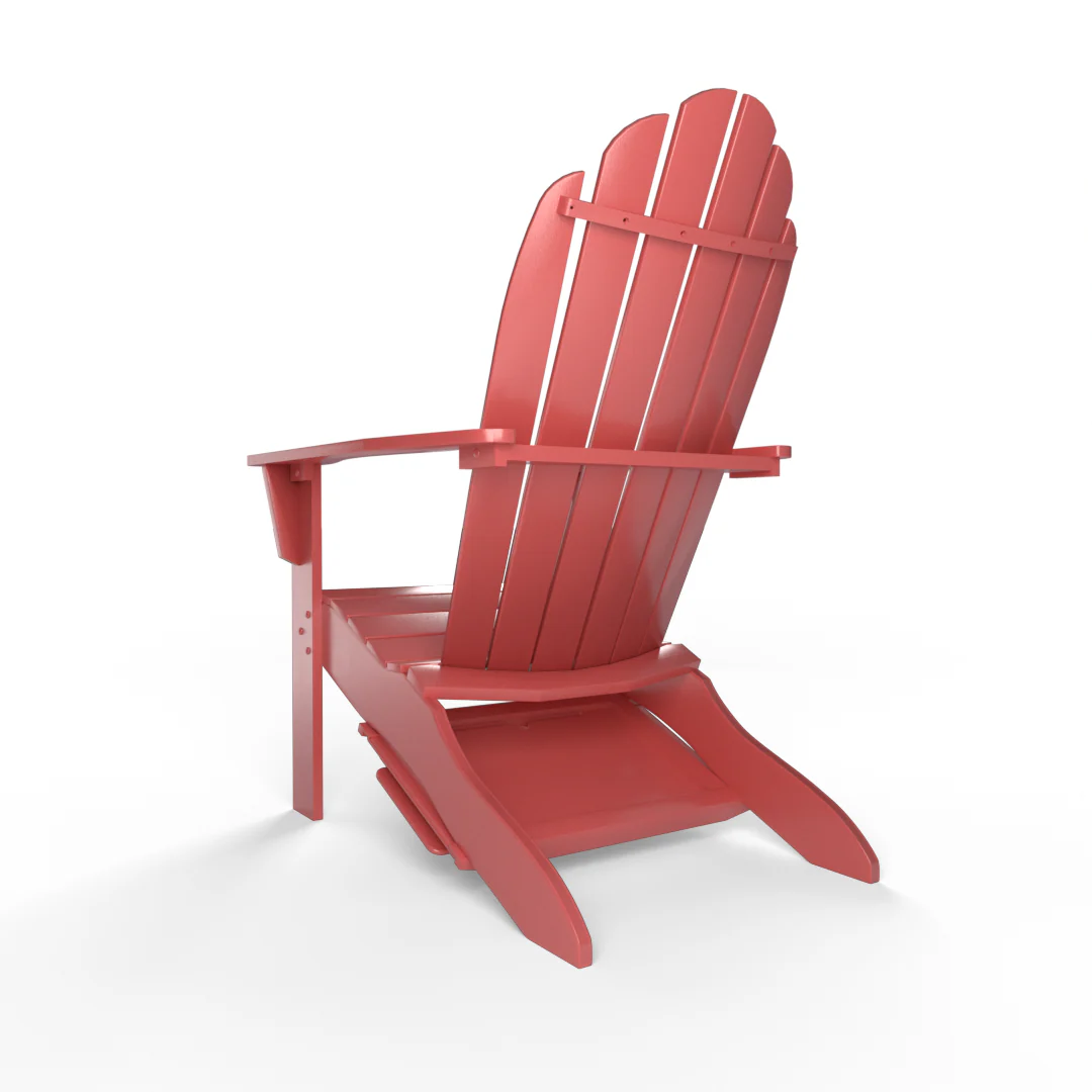 Moni Mahogany Wood Red Adirondack Chair FREE Tray Table - Image 29