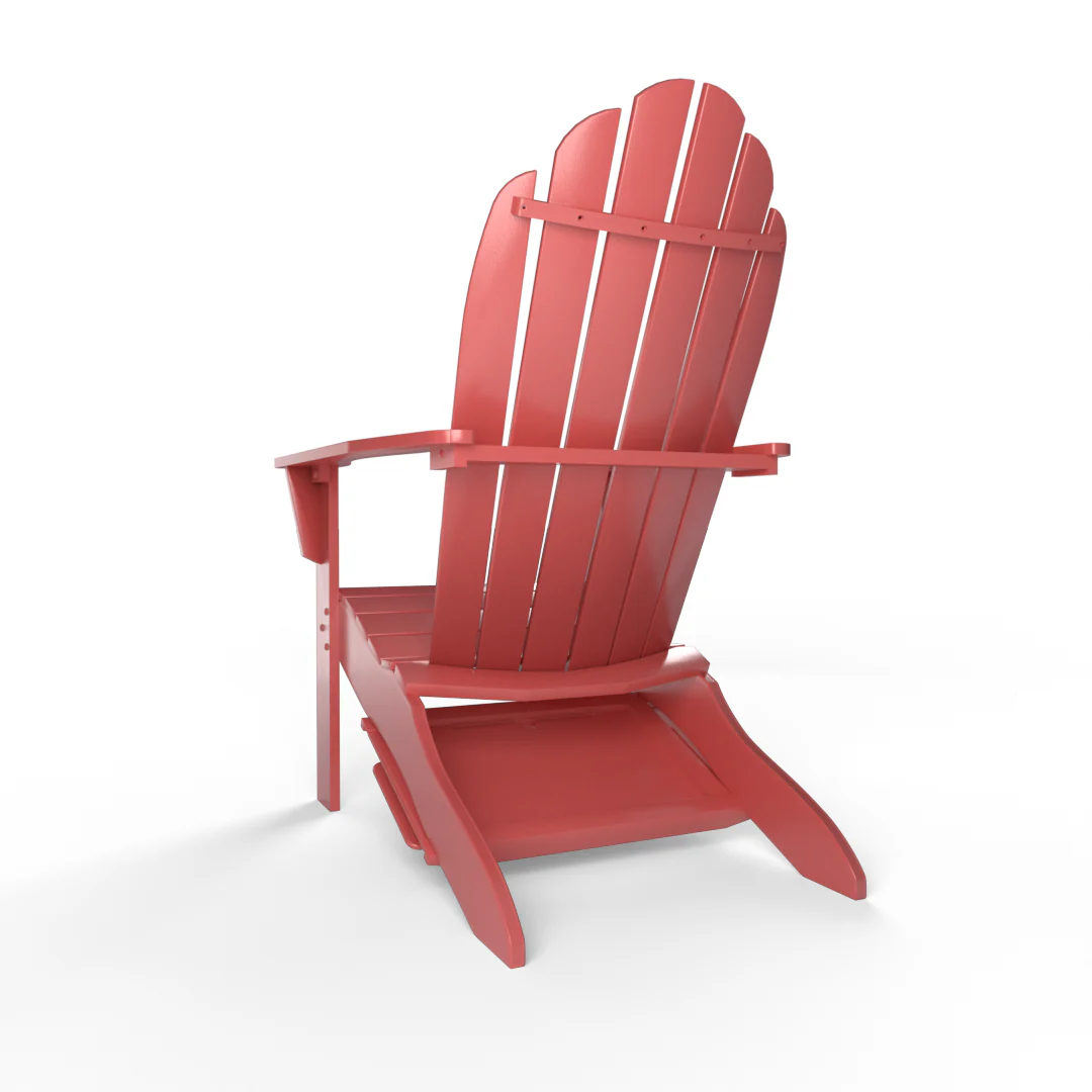 Moni Mahogany Wood Red Adirondack Chair FREE Tray Table - Image 30