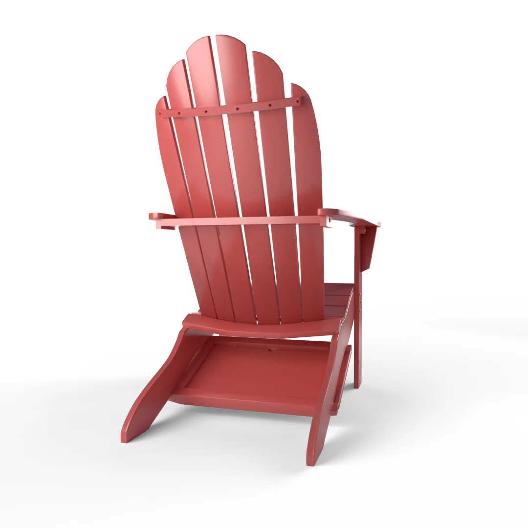 Moni Mahogany Wood Red Adirondack Chair FREE Tray Table - Image 35