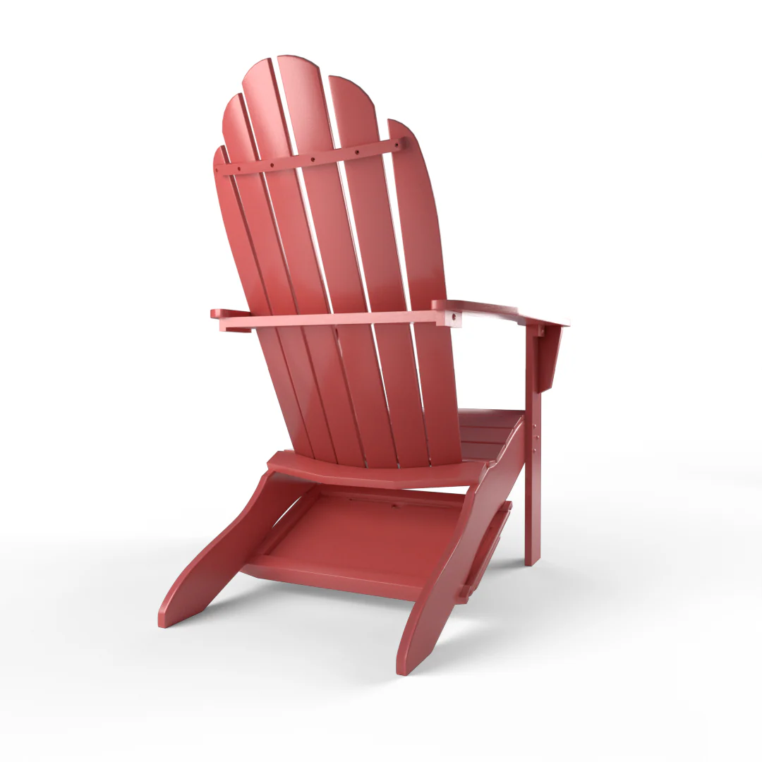 Moni Mahogany Wood Red Adirondack Chair FREE Tray Table - Image 36