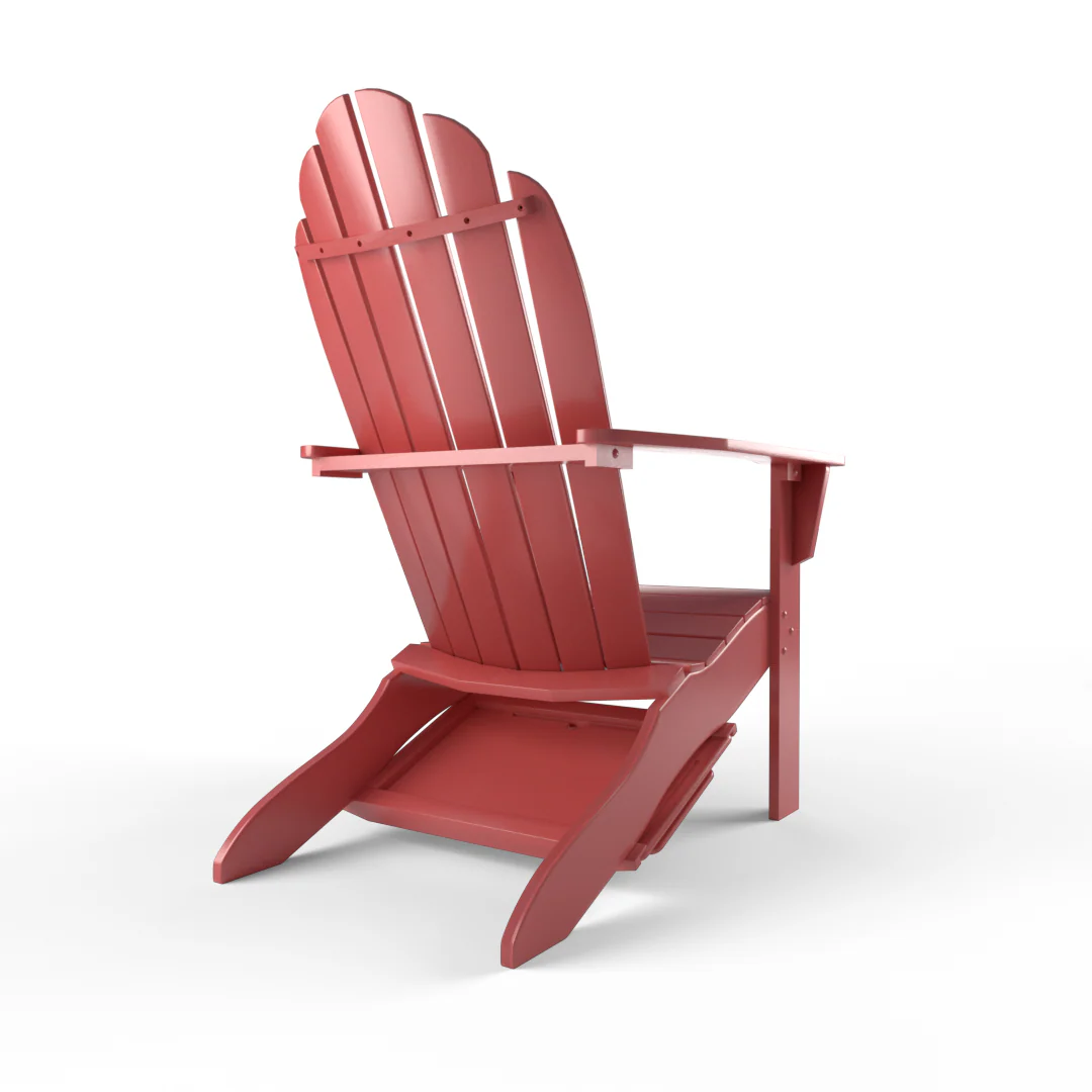 Moni Mahogany Wood Red Adirondack Chair FREE Tray Table - Image 37