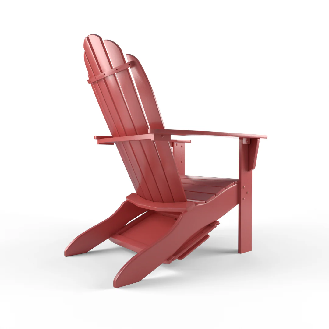 Moni Mahogany Wood Red Adirondack Chair FREE Tray Table - Image 38