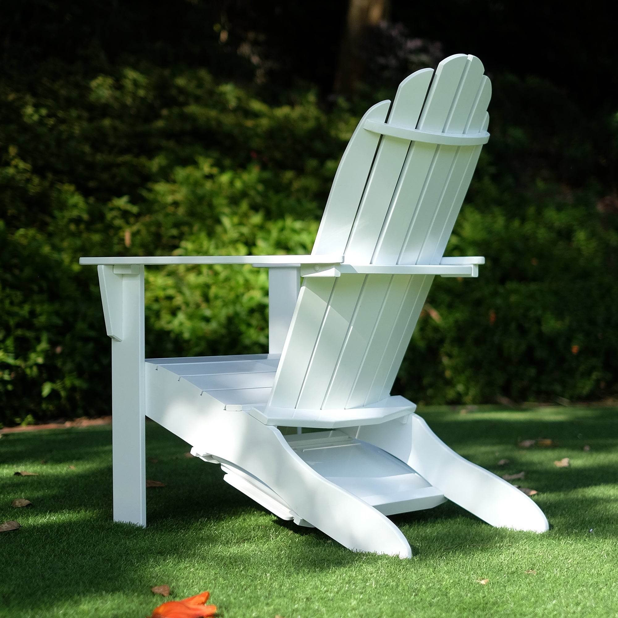 Moni Mahogany Wood White Adirondack Chair FREE Tray Table - Image 7