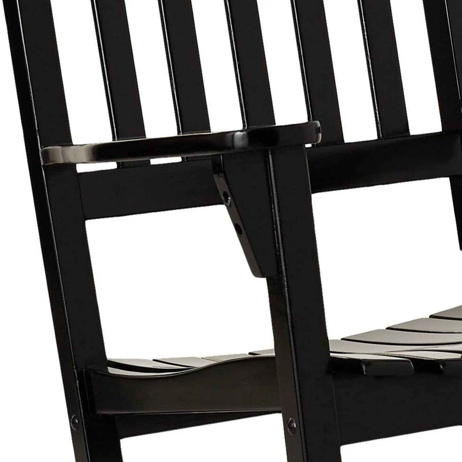 Moni Wood 3 Piece Black Patio Rocking Conversation Set - Image 9