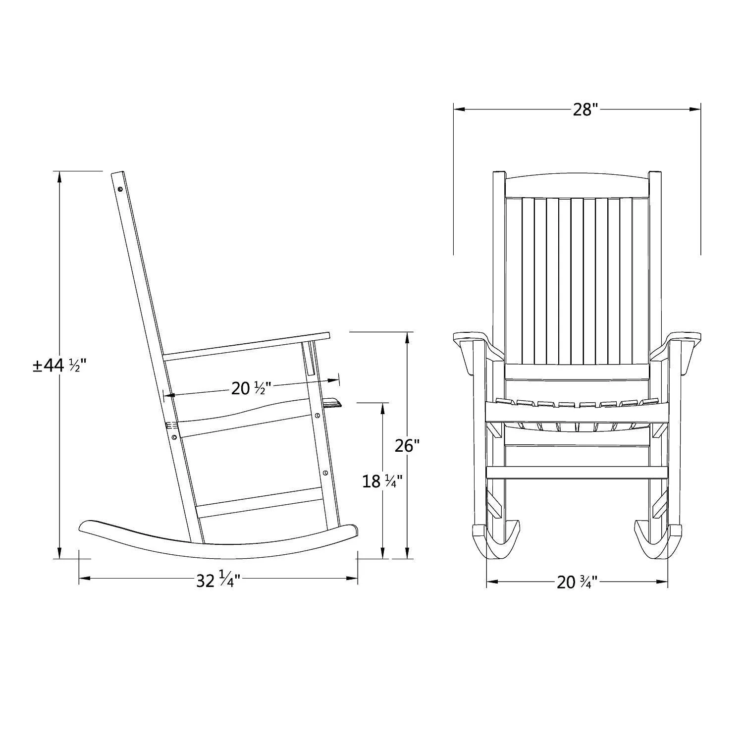 Moni Wood 3 Piece White Patio Rocking Conversation Set - Image 10