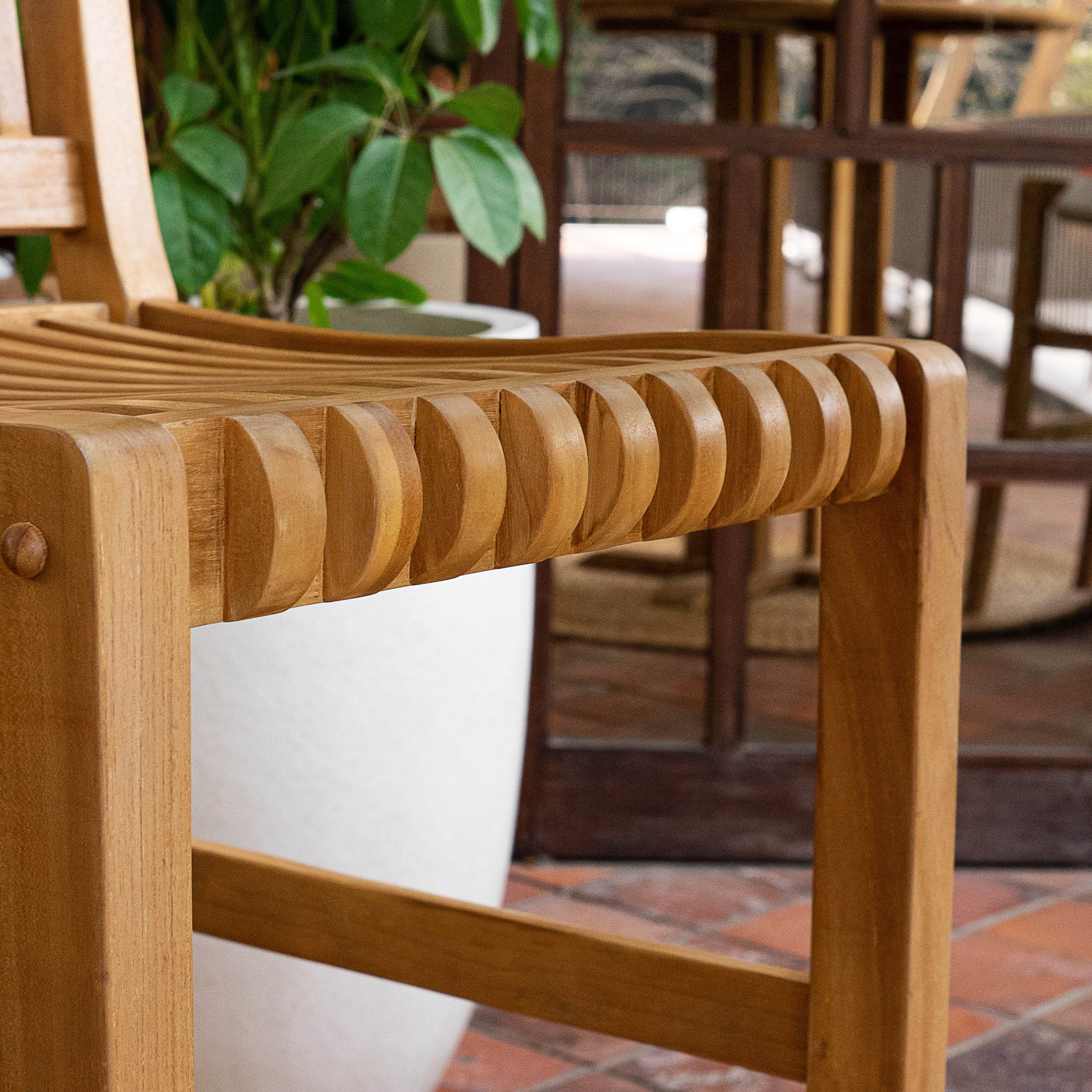 Mosko 2 Pieces Teak Wood Outdoor Barstool - Image 8