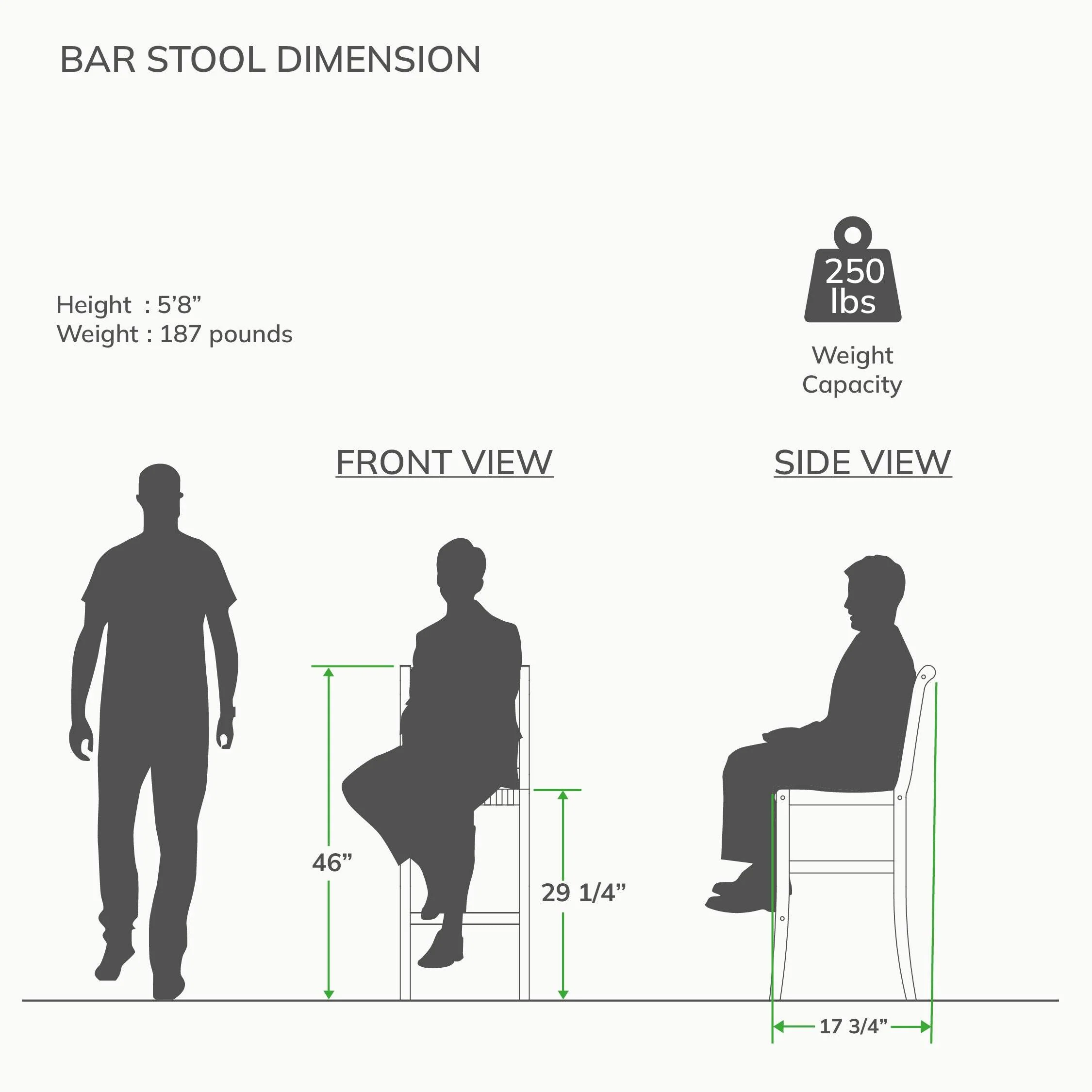 Mosko 2 Pieces Teak Wood Outdoor Barstool - Image 9