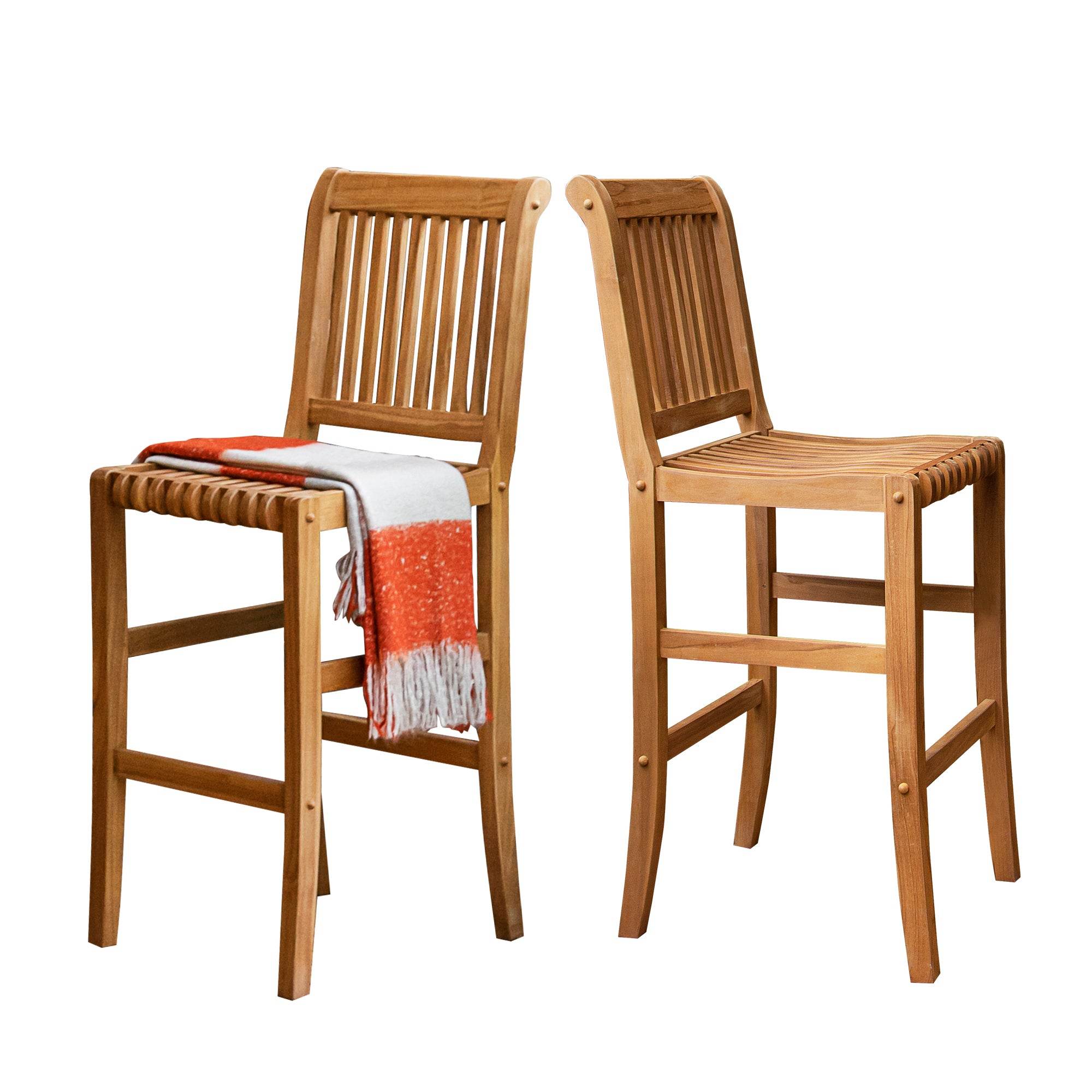 Mosko Teak Wood 3 Piece Outdoor Bar Dining Set - Image 10