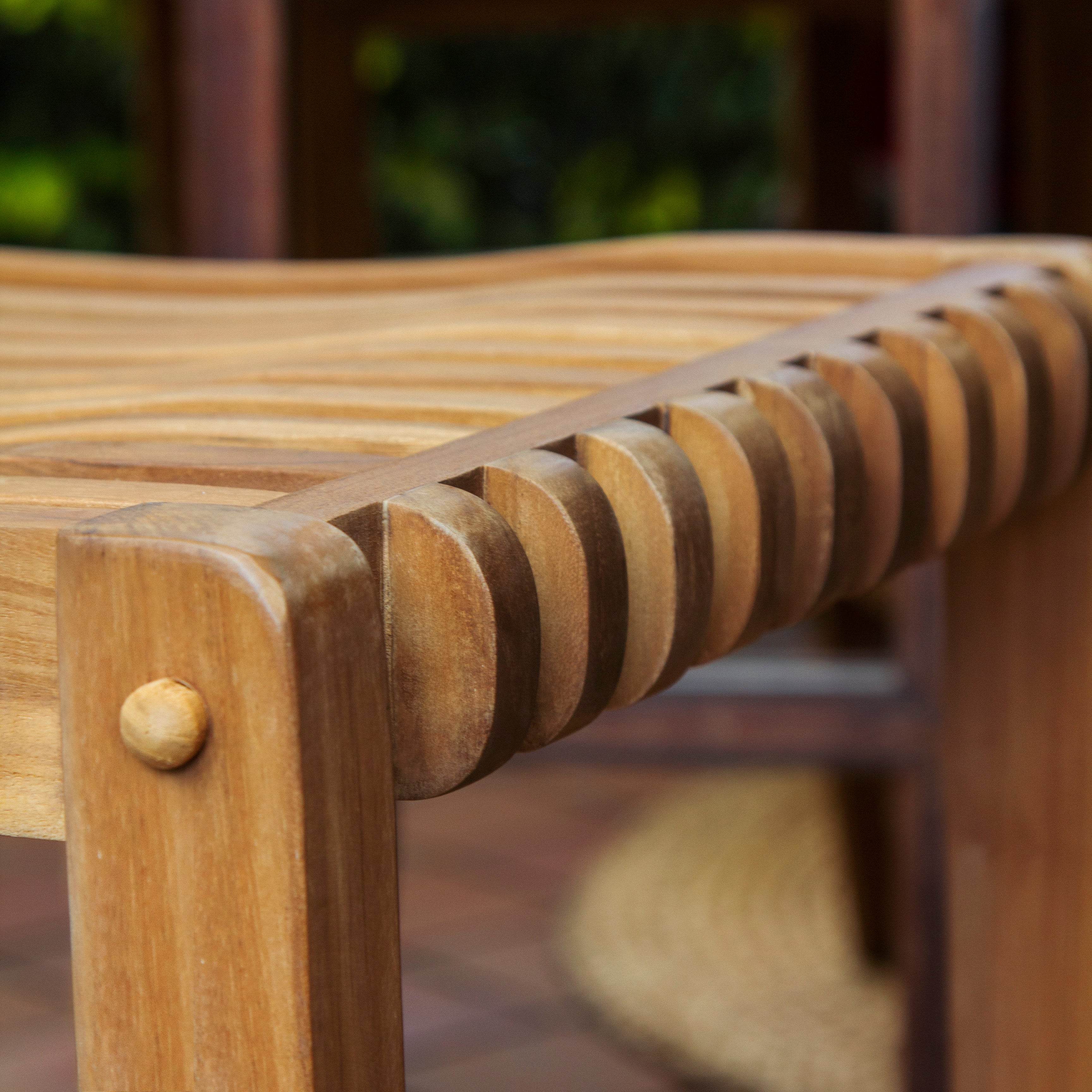 Mosko Teak Wood 3 Piece Outdoor Bar Dining Set - Image 7