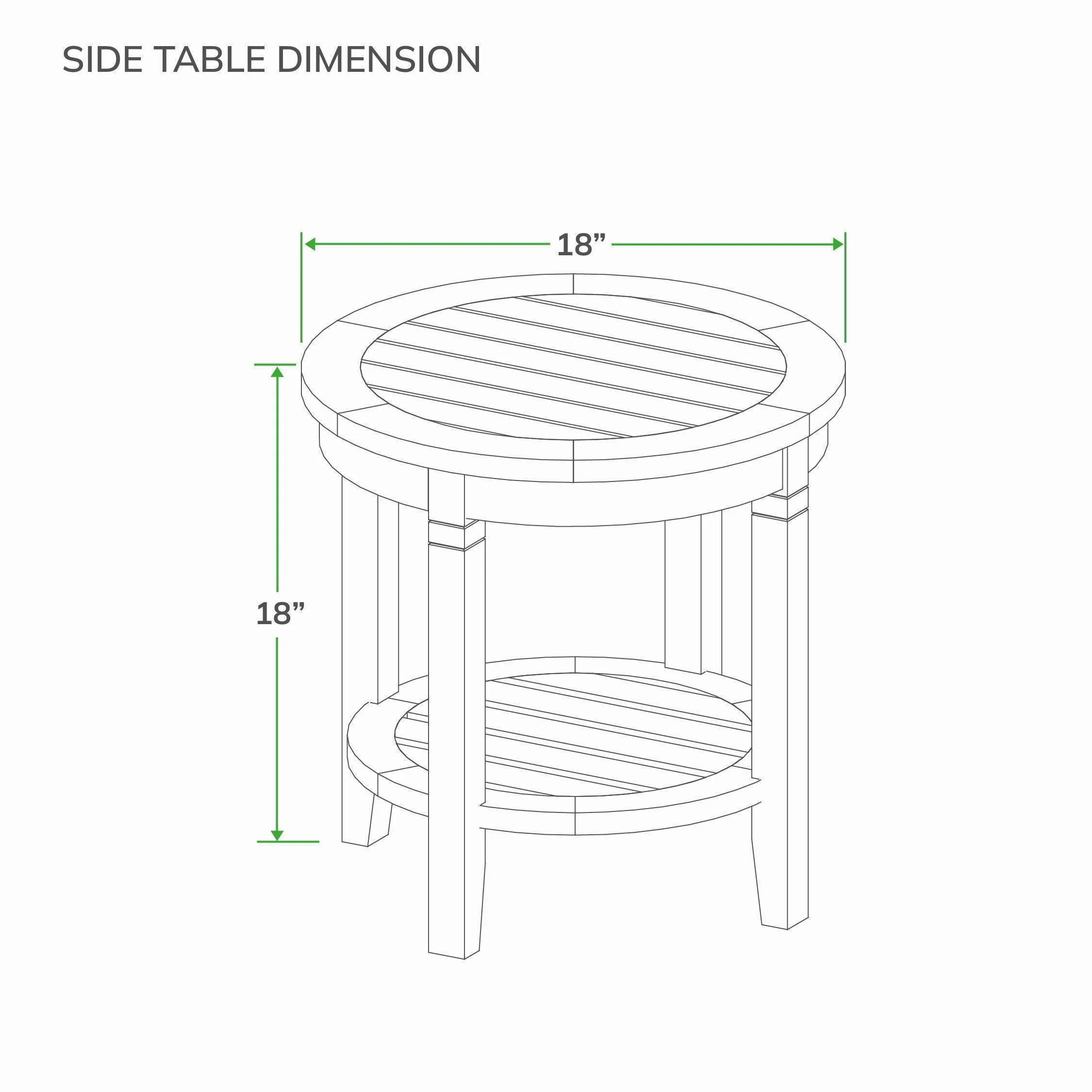 Richmond Teak Wood Outdoor Side Table with Shelf - Image 9