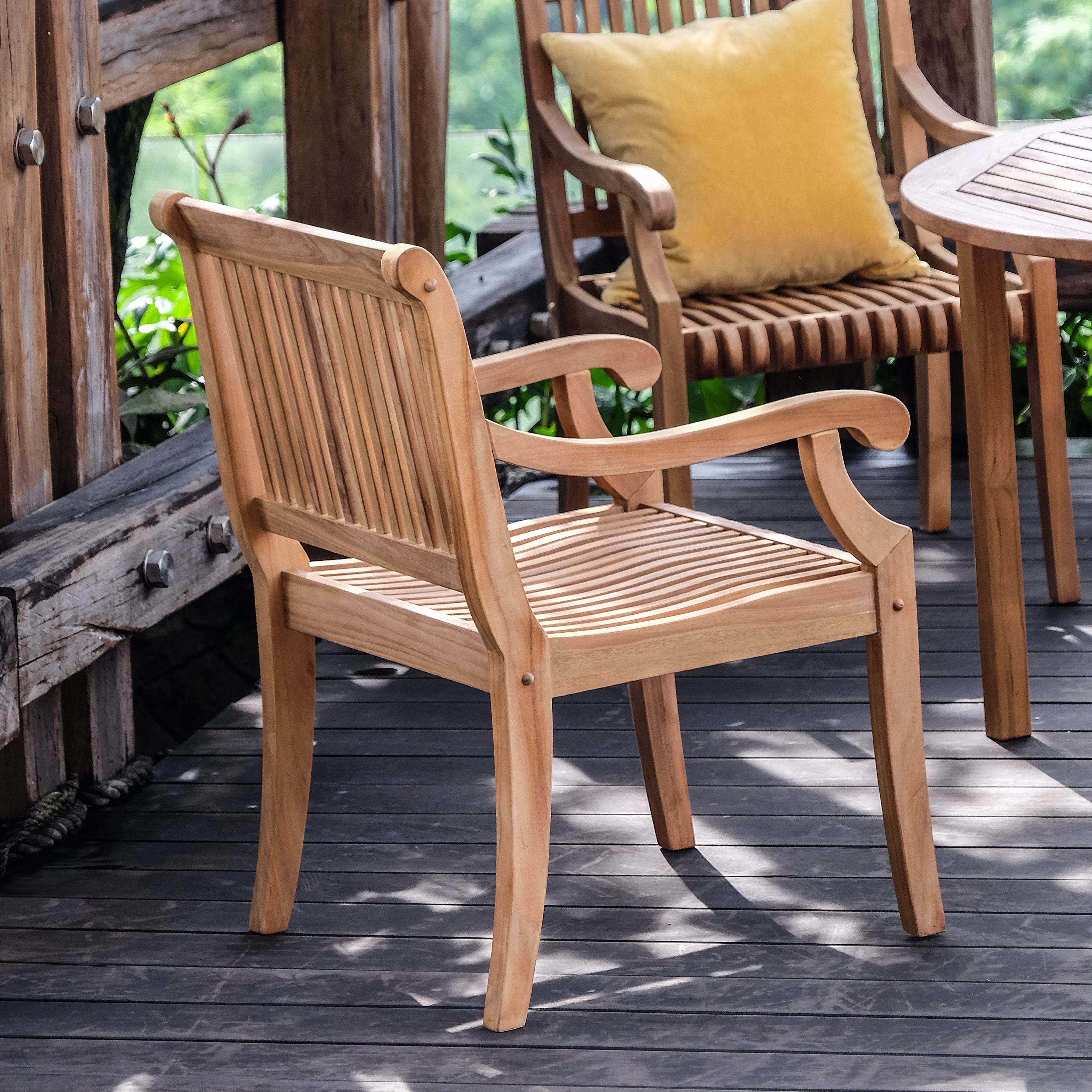 Mosko Teak Wood 5 Piece Outdoor Dining Set - Image 10