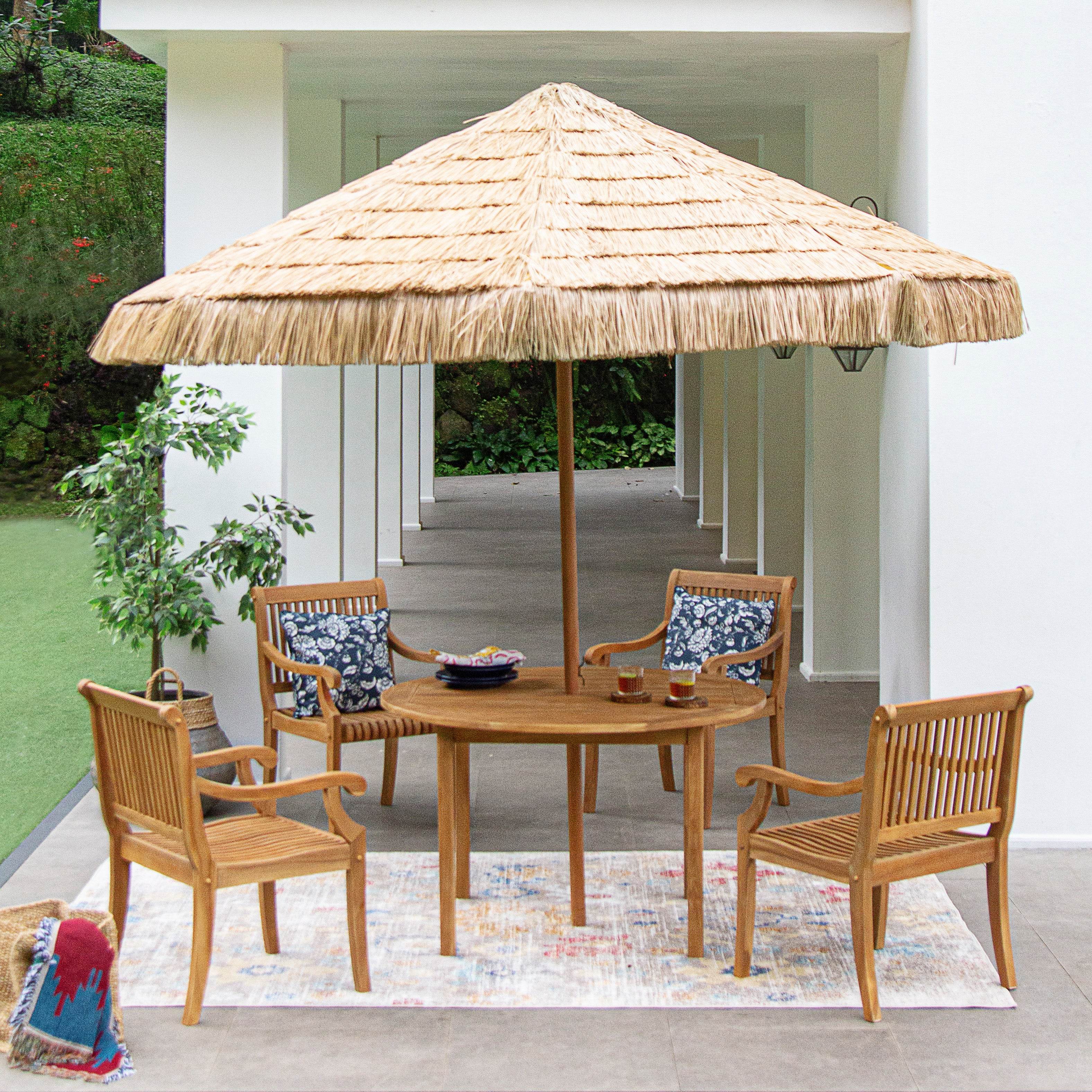 Mosko Teak Wood 5 Piece Outdoor Dining Set - Image 3