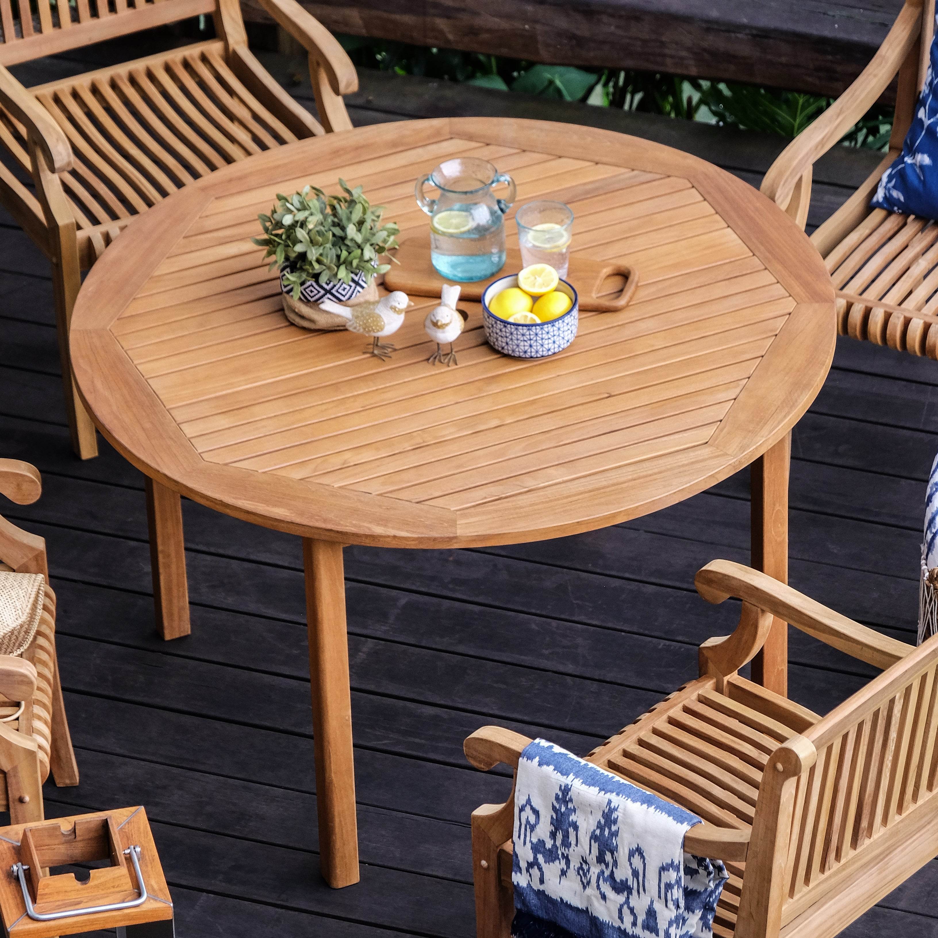 Mosko Teak Wood 5 Piece Outdoor Dining Set - Image 8