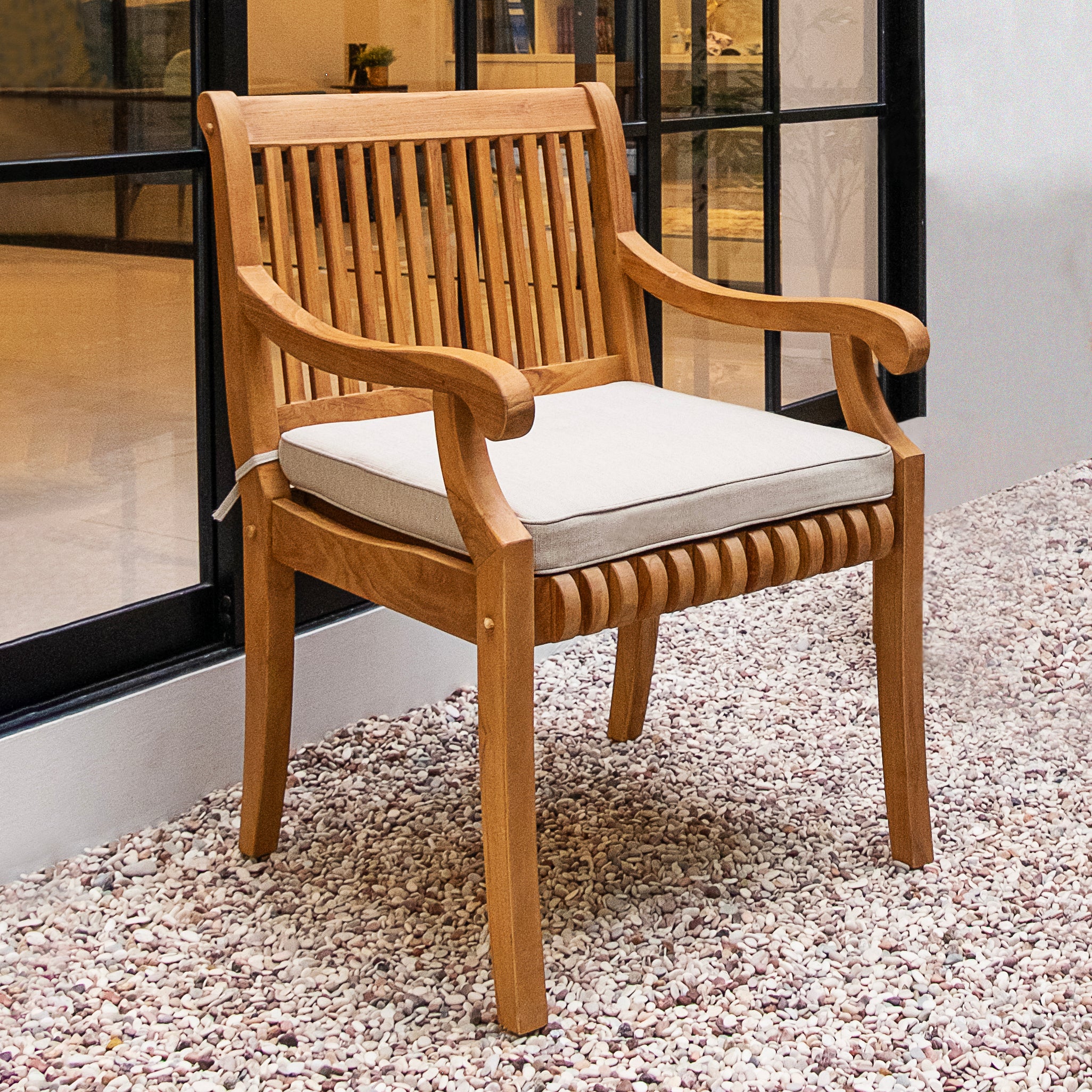 Mosko Teak Wood 5 Piece Outdoor Dining Set - Image 9
