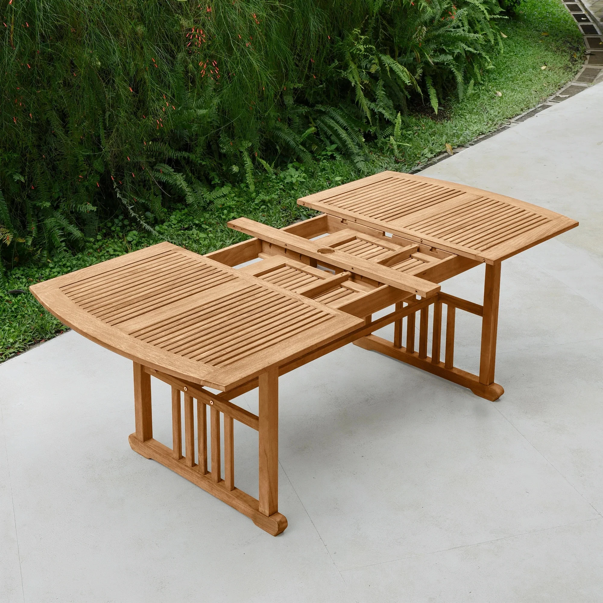 Mosko Teak Wood 6 Piece Outdoor Dining Set with Backless Bench - Image 6