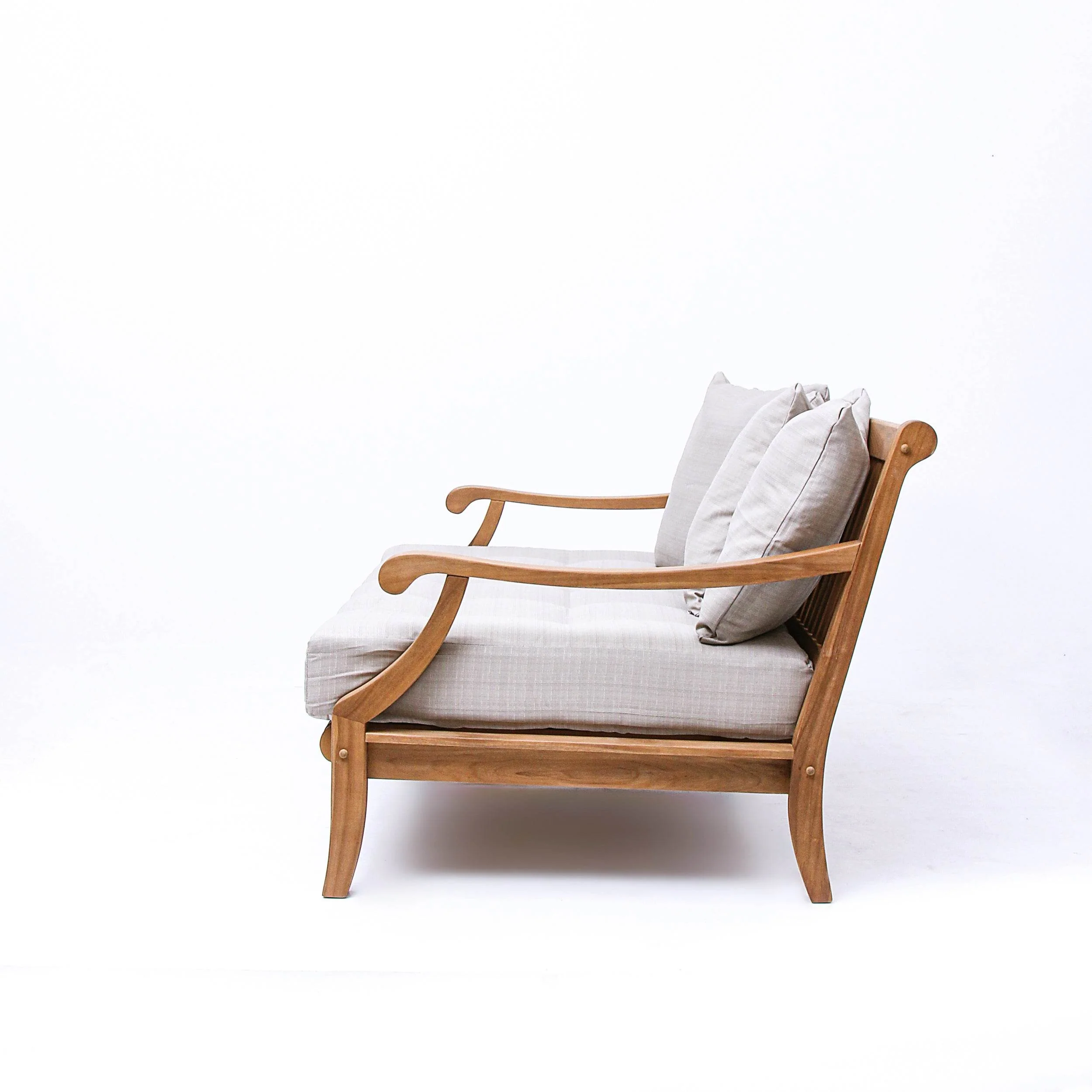 Mosko Teak Wood Outdoor Daybed with Beige Cushion - Image 27