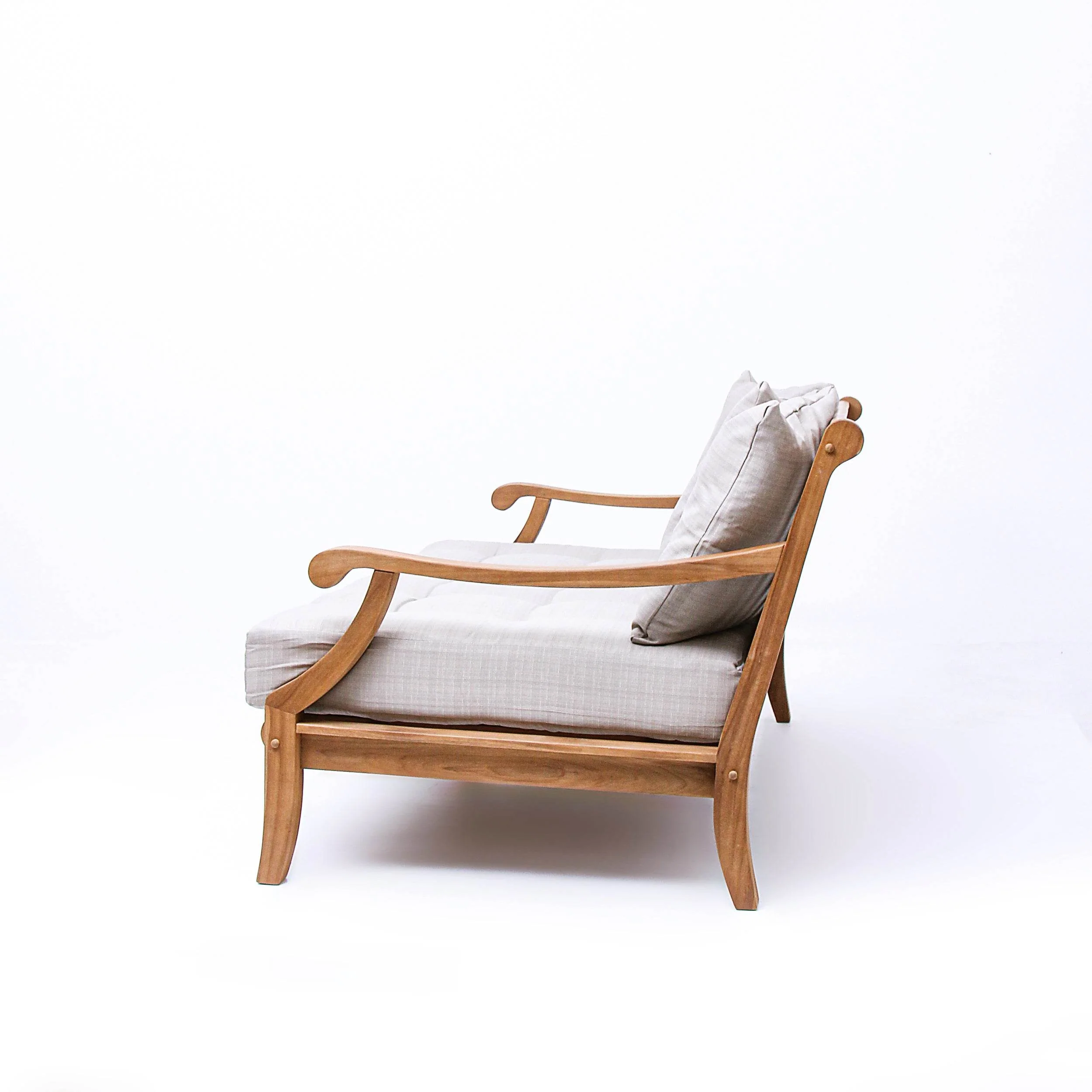 Mosko Teak Wood Outdoor Daybed with Beige Cushion - Image 28