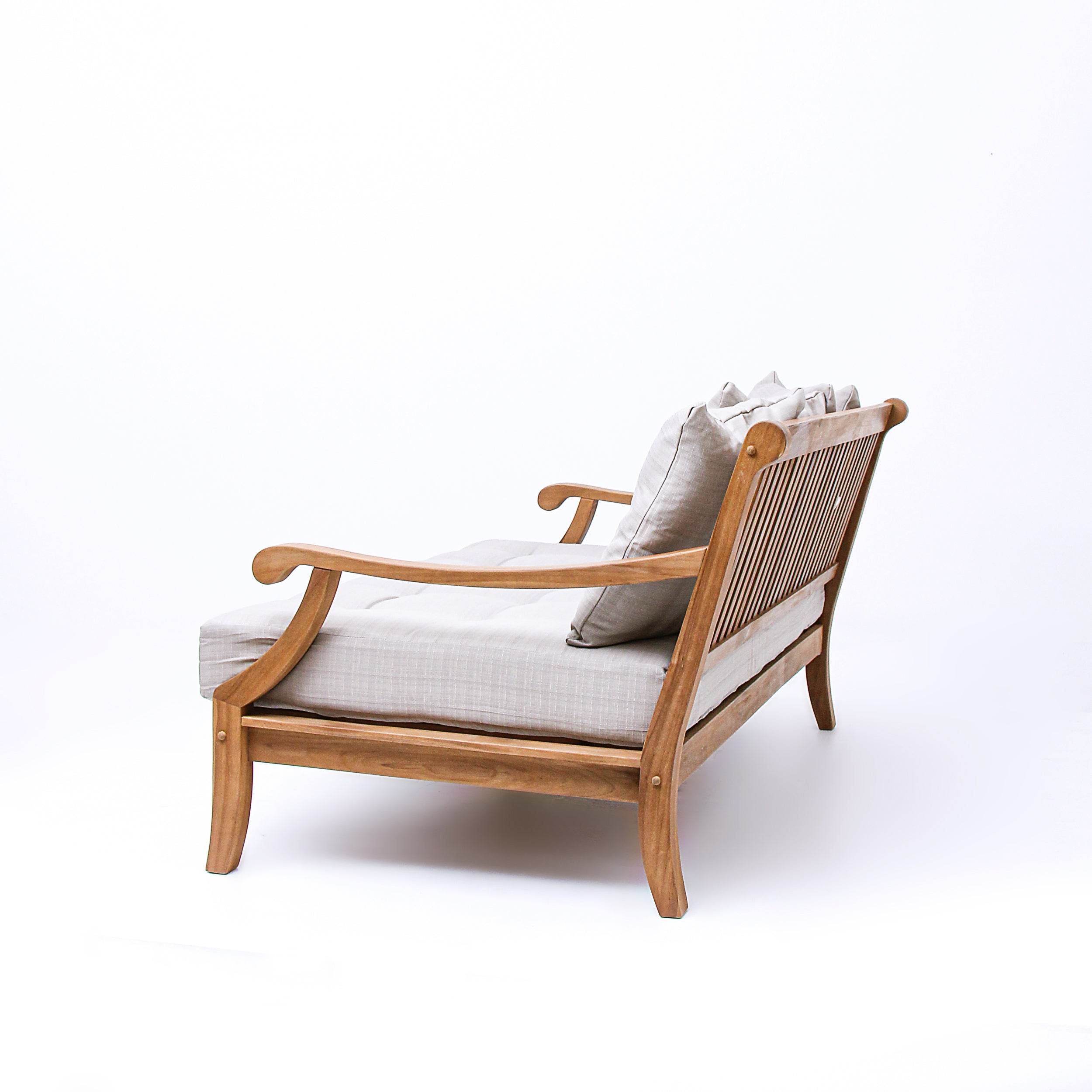 Mosko Teak Wood Outdoor Daybed with Beige Cushion - Image 29